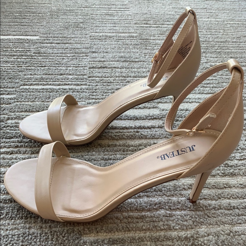 JustFab Beige Seidra Classic Heeled Sandal